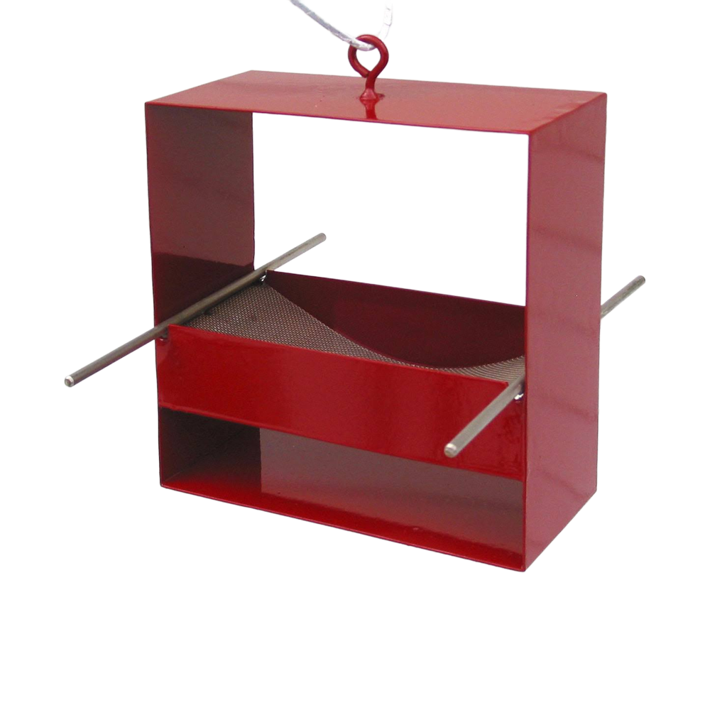 99 Modern Bird Feeder / Deep Red