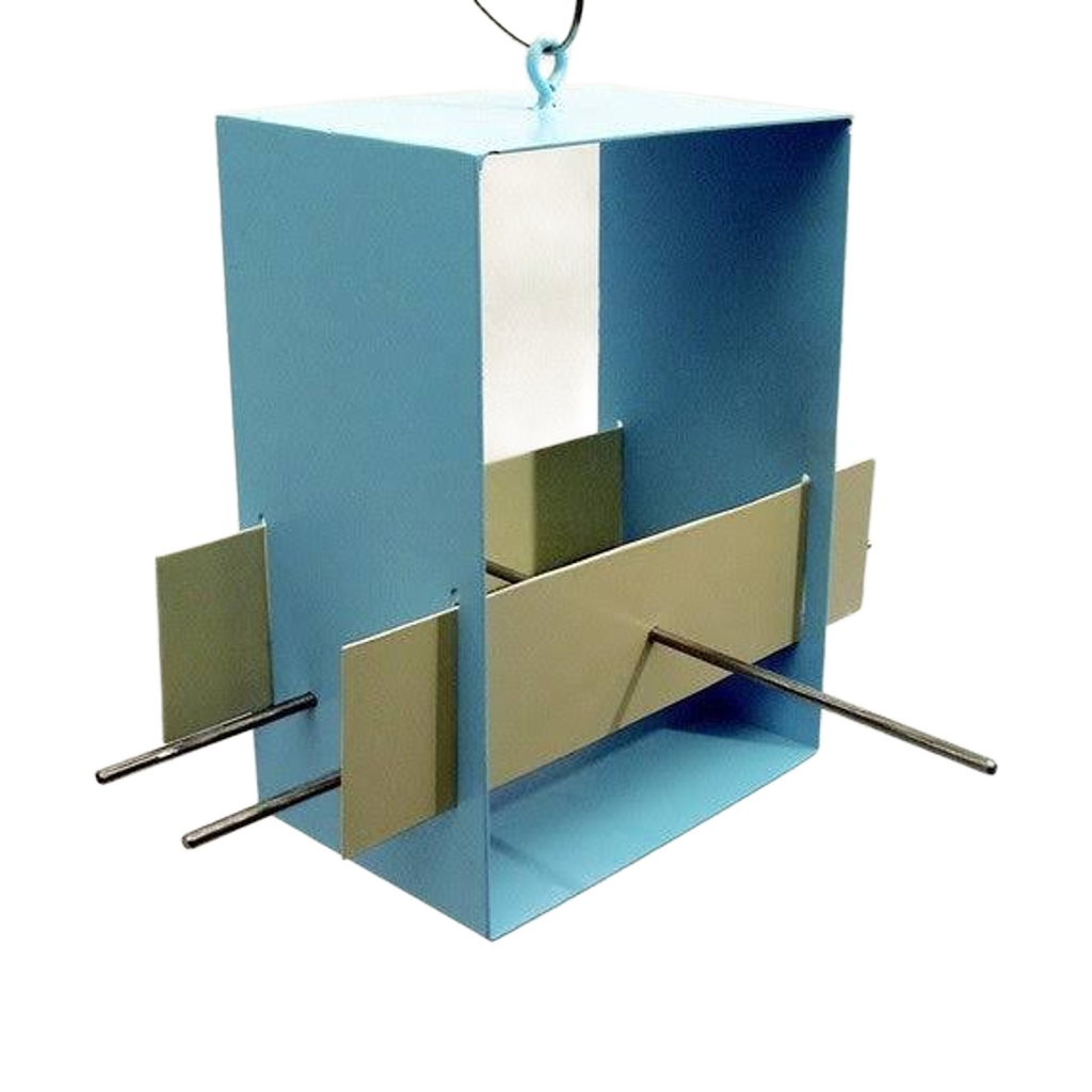 Cubist Modern Bird Feeder / Aqua