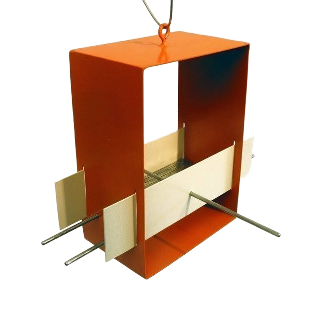 Cubist Modern Bird Feeder / Orange