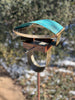 Abstract Modern Bird Feeder #415 in Welded Steel, Copper, Stainless Steel -Freestanding unique modern bird feeder