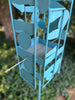 Sculptural Modern Bird Feeder in Vintage Teal - Welded Steel and stainless steel -  Freestanding unique modern garden art