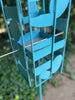 Sculptural Modern Bird Feeder in Vintage Teal - Welded Steel and stainless steel -  Freestanding unique modern garden art