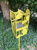 Sculptural Modern Bird Feeder in Lemongrass - Welded Steel and stainless steel -  Freestanding unique modern garden art