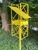 Abstract Sculptural Artistic Modern Bird Feeder in Welded Steel and Stainless Steel with Yellow spray enamel finish