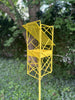 Abstract Sculptural Artistic Modern Bird Feeder in Welded Steel and Stainless Steel with Yellow spray enamel finish