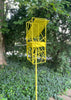 Abstract Sculptural Artistic Modern Bird Feeder in Welded Steel and Stainless Steel with Yellow spray enamel finish