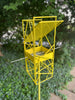 Abstract Sculptural Artistic Modern Bird Feeder in Welded Steel and Stainless Steel with Yellow spray enamel finish