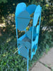 Sculptural Modern Bird Feeder in Aqua Blue - Welded Steel and stainless steel -  Freestanding unique modern garden art