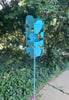 Sculptural Modern Bird Feeder in Aqua Blue - Welded Steel and stainless steel -  Freestanding unique modern garden art