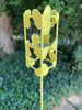 Sculptural Modern Bird Feeder in Lemon Yellow - Welded Steel and stainless steel -  Freestanding unique modern garden art