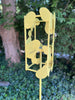 Sculptural Modern Bird Feeder in Lemon Yellow - Welded Steel and stainless steel -  Freestanding unique modern garden art