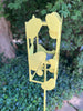 Sculptural Modern Bird Feeder in Lemon Yellow - Welded Steel and stainless steel -  Freestanding unique modern garden art