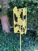 Sculptural Modern Bird Feeder in Lemon Yellow - Welded Steel and stainless steel -  Freestanding unique modern garden art