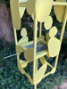 Sculptural Modern Bird Feeder in Lemon Yellow - Welded Steel and stainless steel -  Freestanding unique modern garden art