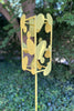 Sculptural Modern Bird Feeder in Lemon Yellow - Welded Steel and stainless steel -  Freestanding unique modern garden art