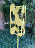 Sculptural Modern Bird Feeder in Lemon Yellow - Welded Steel and stainless steel -  Freestanding unique modern garden art