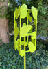 Sculptural Modern Bird Feeder in Key Lime Green - Welded Steel and stainless steel -  Freestanding unique modern garden art
