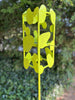 Sculptural Modern Bird Feeder in Key Lime Green - Welded Steel and stainless steel -  Freestanding unique modern garden art