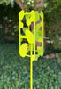Sculptural Modern Bird Feeder in Key Lime Green - Welded Steel and stainless steel -  Freestanding unique modern garden art