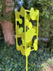Sculptural Modern Bird Feeder in Key Lime Green - Welded Steel and stainless steel -  Freestanding unique modern garden art