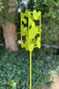 Sculptural Modern Bird Feeder in Key Lime Green - Welded Steel and stainless steel -  Freestanding unique modern garden art