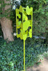 Sculptural Modern Bird Feeder in Key Lime Green - Welded Steel and stainless steel -  Freestanding unique modern garden art