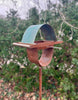 Sculptural Modern Bird Feeder #428 in Welded Steel, Stainless Steel and Copper