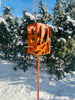 Freestanding Modern Bird Feeder finished in Cinnamon - Hand crafted welded steel and stainless steel garden art