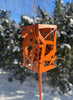 Freestanding Modern Bird Feeder finished in Cinnamon - Hand crafted welded steel and stainless steel garden art