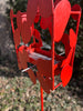 Abstract Modern Bird Feeder in Fire Orange - Welded Steel and aluminum - Freestanding garden art