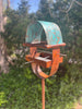 Sculptural Modern Bird Feeder #431 in Welded Steel, Stainless Steel and Copper