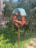Sculptural Modern Bird Feeder #432 in Welded Steel, Stainless Steel and Copper