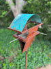 Sculptural Modern Bird Feeder #433 in Welded Steel, Stainless Steel and Copper