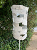'Spin' Modern Bird Feeder #3 - perforated steel with white enamel finish