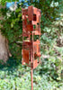 Pop Modern Bird Feeder #1 in Welded Steel with Natural Patina