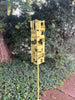 Pop Modern Bird Feeder #2 in Welded Steel with Lemon Yellow Enamel finish