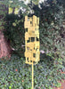 Pop Modern Bird Feeder #2 in Welded Steel with Lemon Yellow Enamel finish