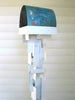 Bird Feeder Modern Build series bird feeder No. 18 in welded steel with White enamel finish and Patina Copper Roof