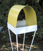 Twist Series welded steel Bird Feeder - White enamel finish with Yellow enamel steel roof