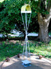 Twist Series welded steel Bird Feeder - White enamel finish with Yellow enamel steel roof