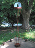 Twist Series welded steel Bird Feeder - natural patina finish with white enamel steel roof