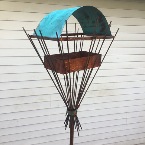 Bird feeder Welded Steel, Copper and Stainless Steel- Bird Feeder No. 382 - Freestanding unique modern birdfeeder Bird feeder Welded Steel, Copper and Stainless Steel- Bird Feeder No. 382 - Freestanding unique modern birdfeeder