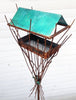 Bird feeder Welded Steel, Copper and Stainless Steel- Bird Feeder No. 383 - Freestanding unique modern birdfeeder