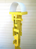 Bird Feeder Modern Build series bird feeder No. 17 in welded steel with yellow enamel finish