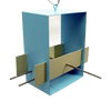 Cubist Modern Bird Feeder / Aqua