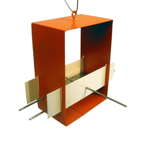Cubist Modern Bird Feeder / Orange