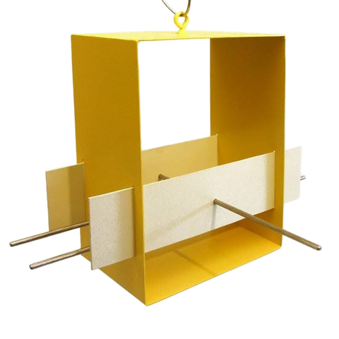 Cubist Modern Bird Feeder / Yellow