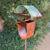 Modern Bird Feeder #452 in Welded Steel and Copper with Natural Patina