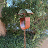 Modern Bird Feeder #452 in Welded Steel and Copper with Natural Patina