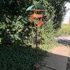 Modern Bird Feeder #453 in Welded Steel and Copper with Natural Patina